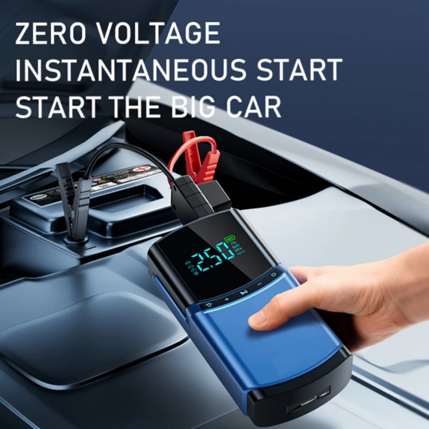Powerful Car Jump Starter Tyre Air Pump 150PSI 12000mAh