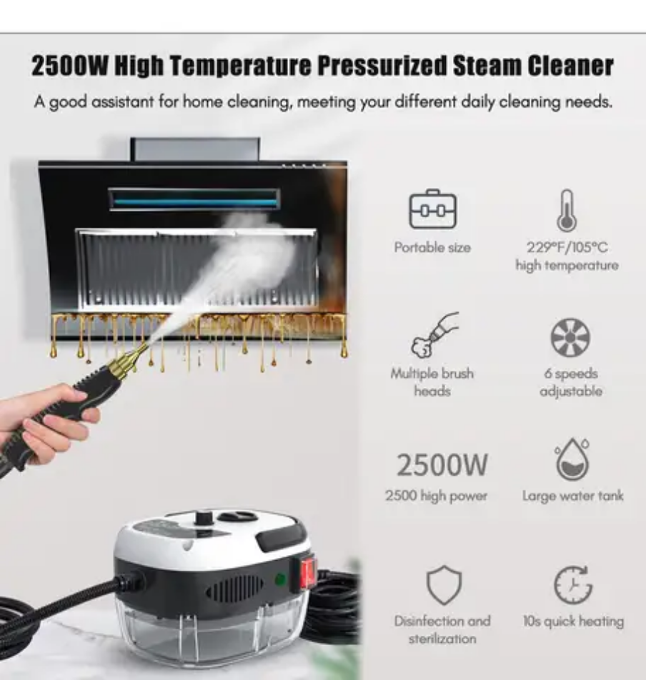 2500W Handheld High-Temperature Pressurized Steam Cleaner