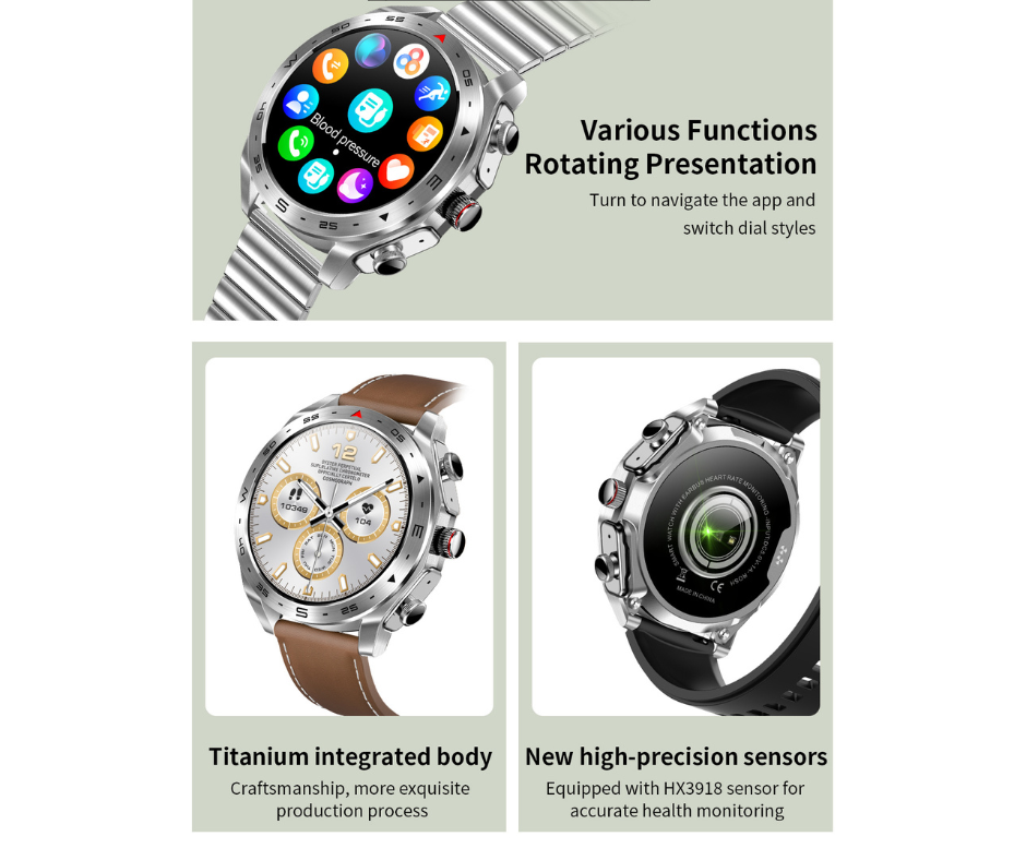 Smart Watch with 1.52 Inch IPS Screen BT Earphone