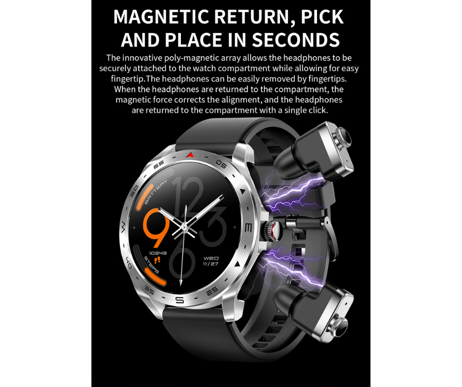 Smart Watch with 1.52 Inch IPS Screen BT Earphone