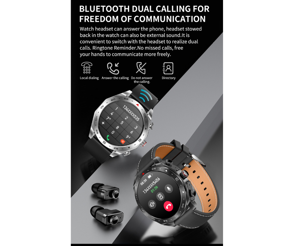 Smart Watch with 1.52 Inch IPS Screen BT Earphone