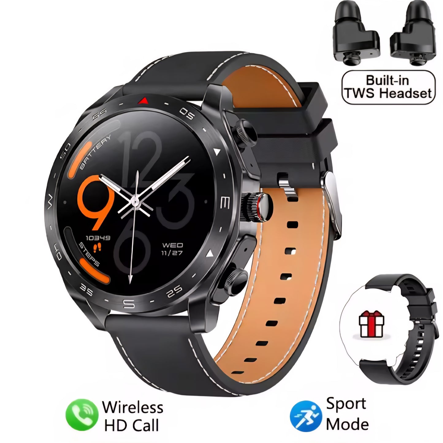 Smart Watch with 1.52 Inch IPS Screen BT Earphone
