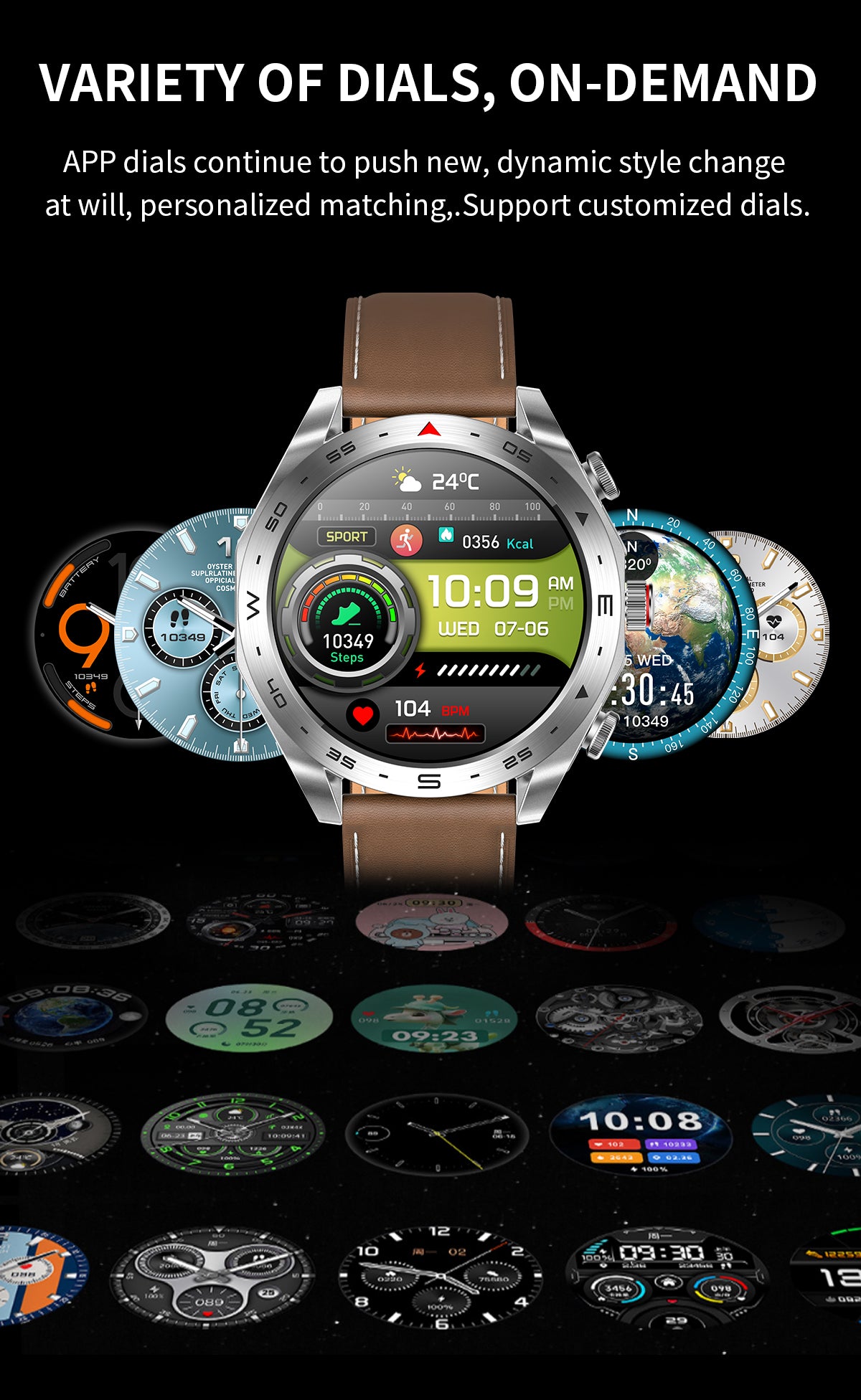 Smart Watch with 1.52 Inch IPS Screen BT Earphone
