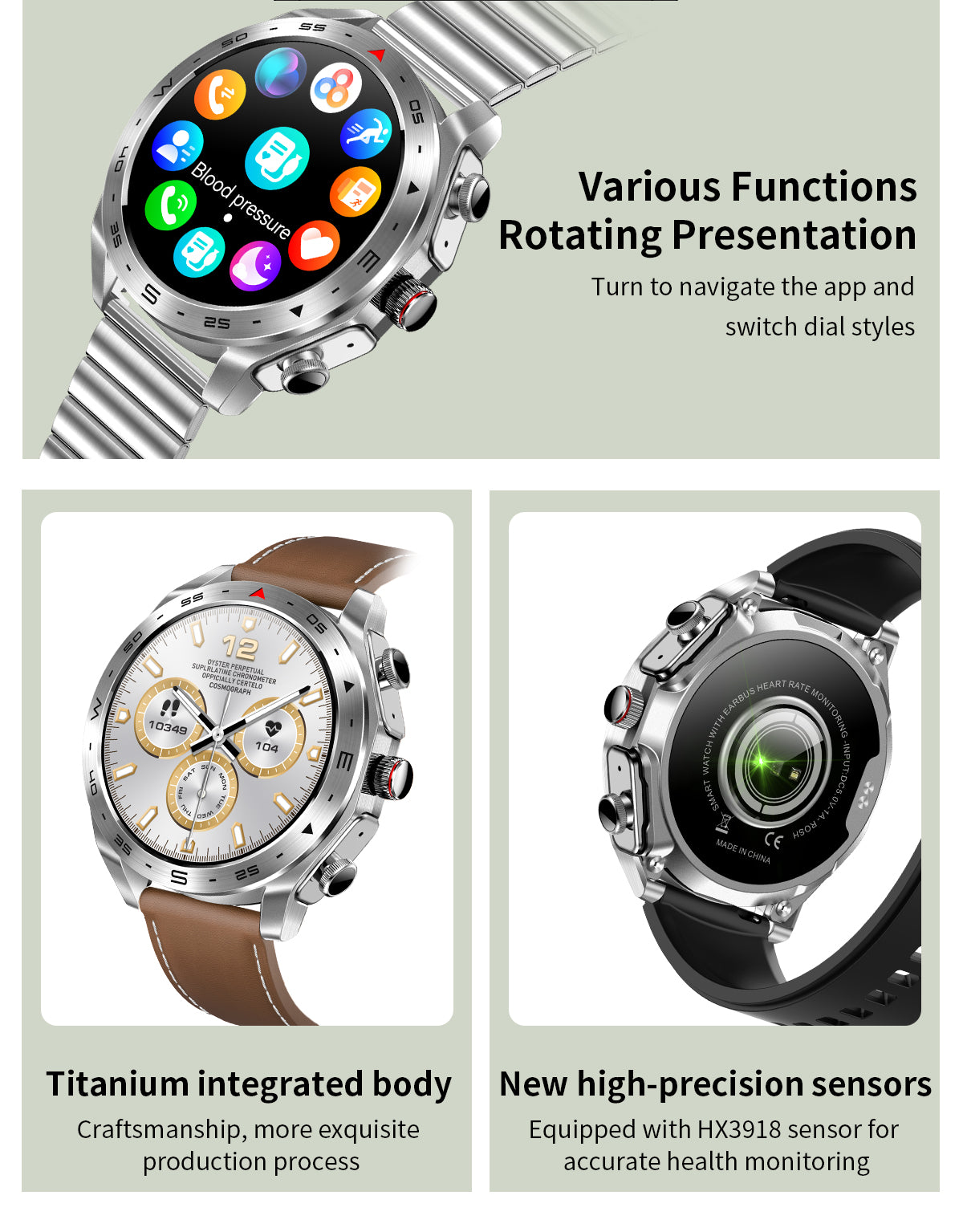 Smart Watch with 1.52 Inch IPS Screen BT Earphone